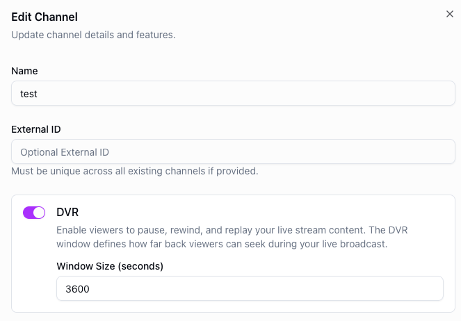 DVR configuration