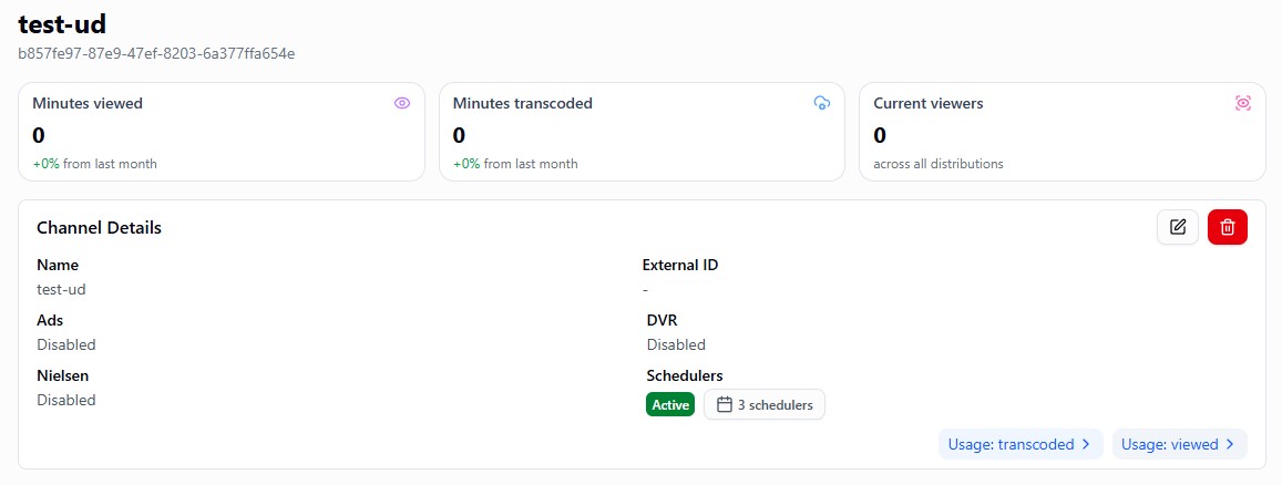 Channel details: connected schedulers