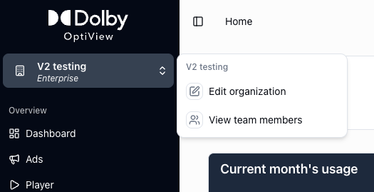 Organization settings