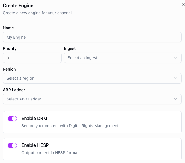 Enabling DRM on an engine