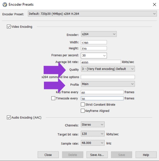Wirecast encoding quality